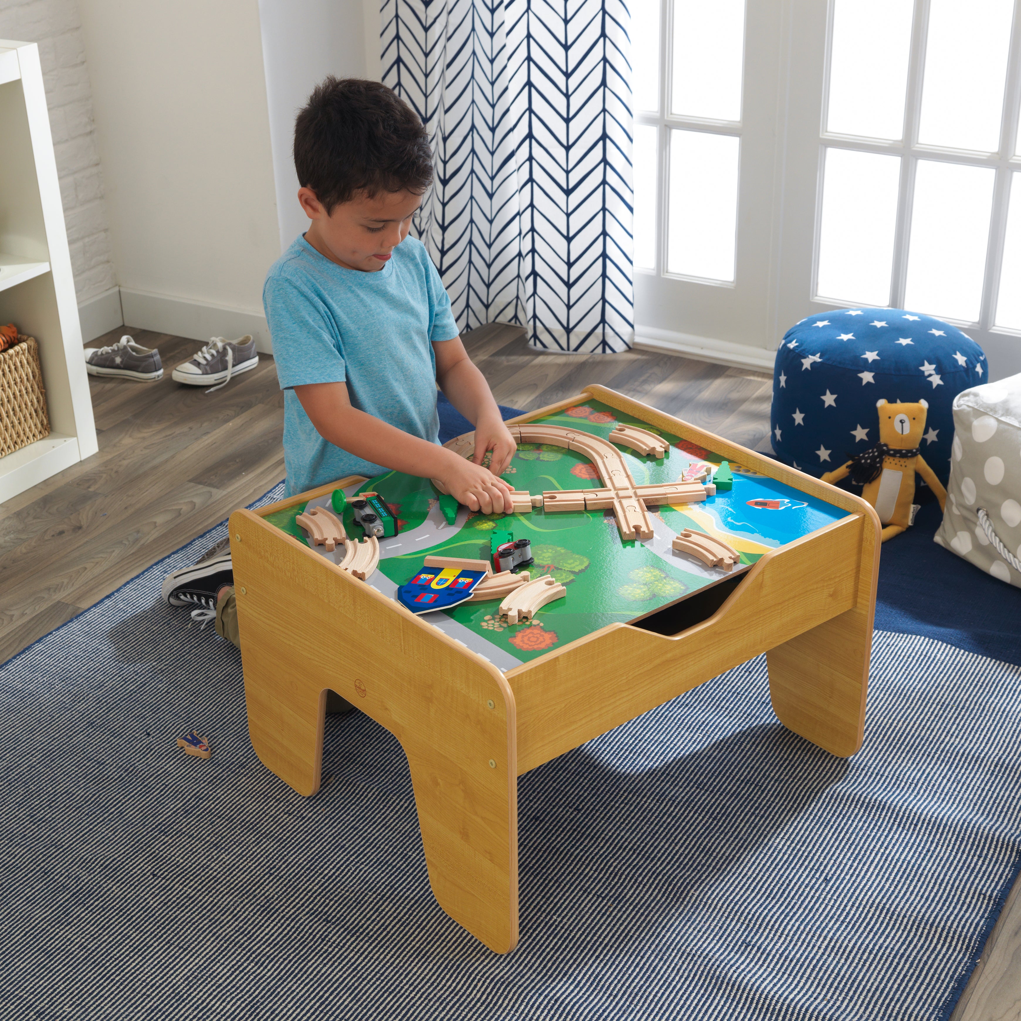 2-in-1 Activity Table with Board - Natural