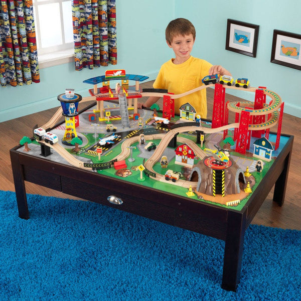 Airport Express Espresso Train Set & Table | KidKraft Canada