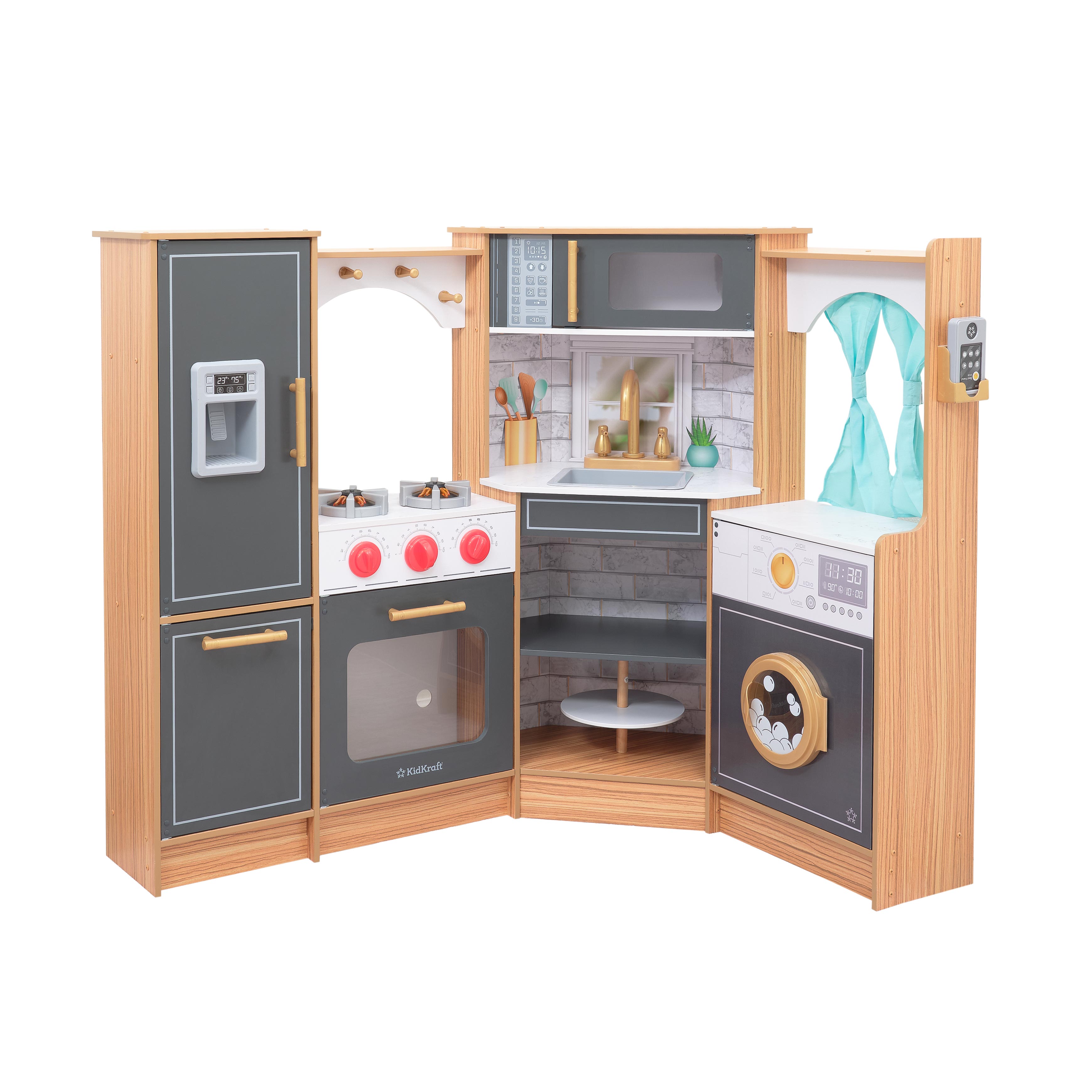 Ultimate Corner Play Kitchen with Lights & Sounds - Natural