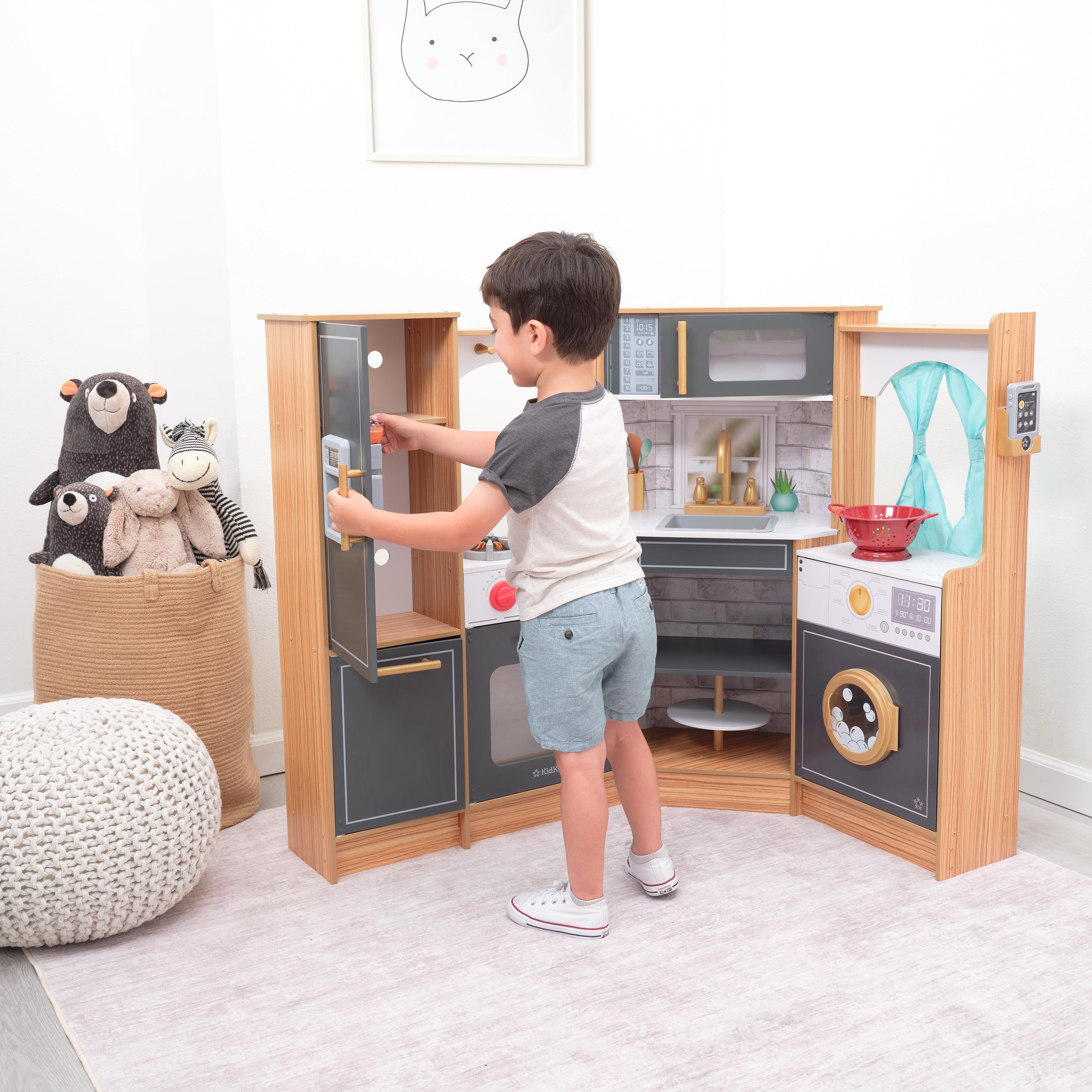 Ultimate Corner Play Kitchen with Lights & Sounds - Natural