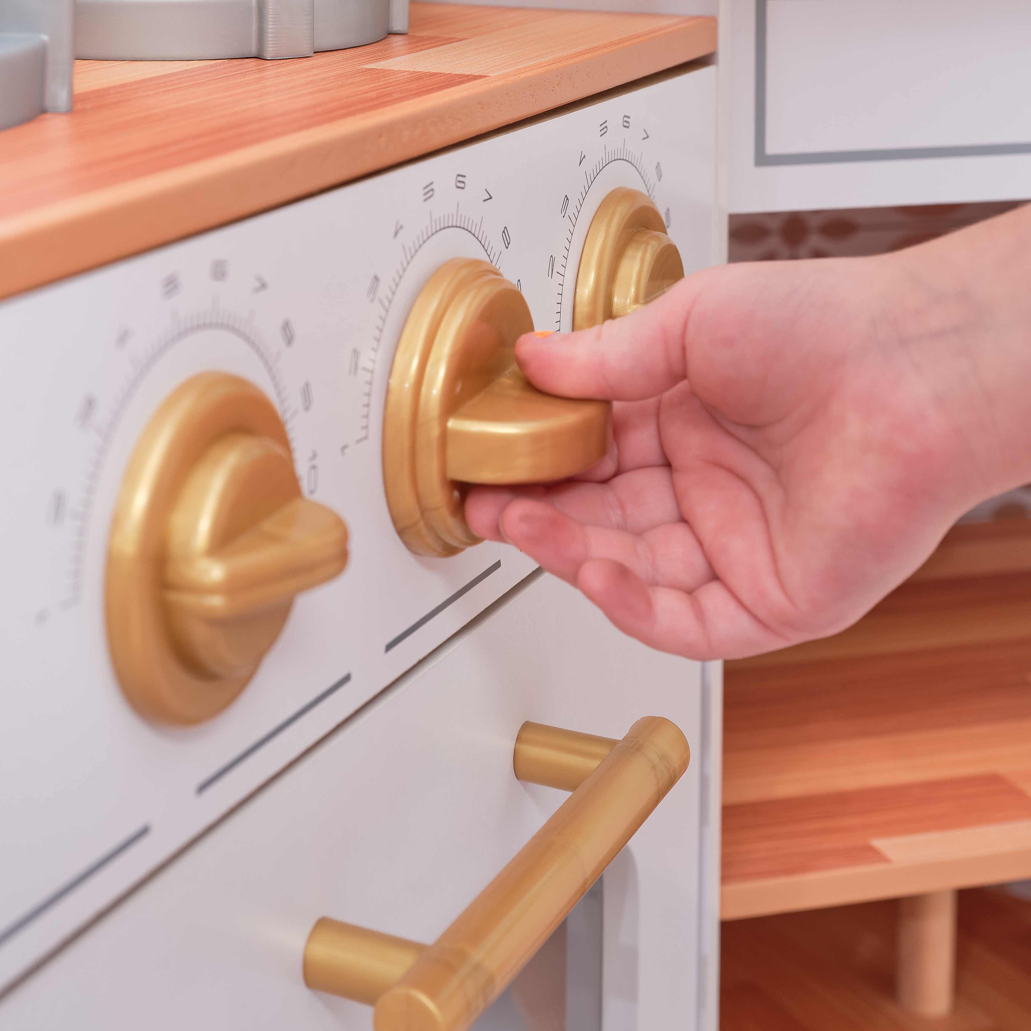 Ultimate Corner Wooden Play Kitchen with Lights & Sounds