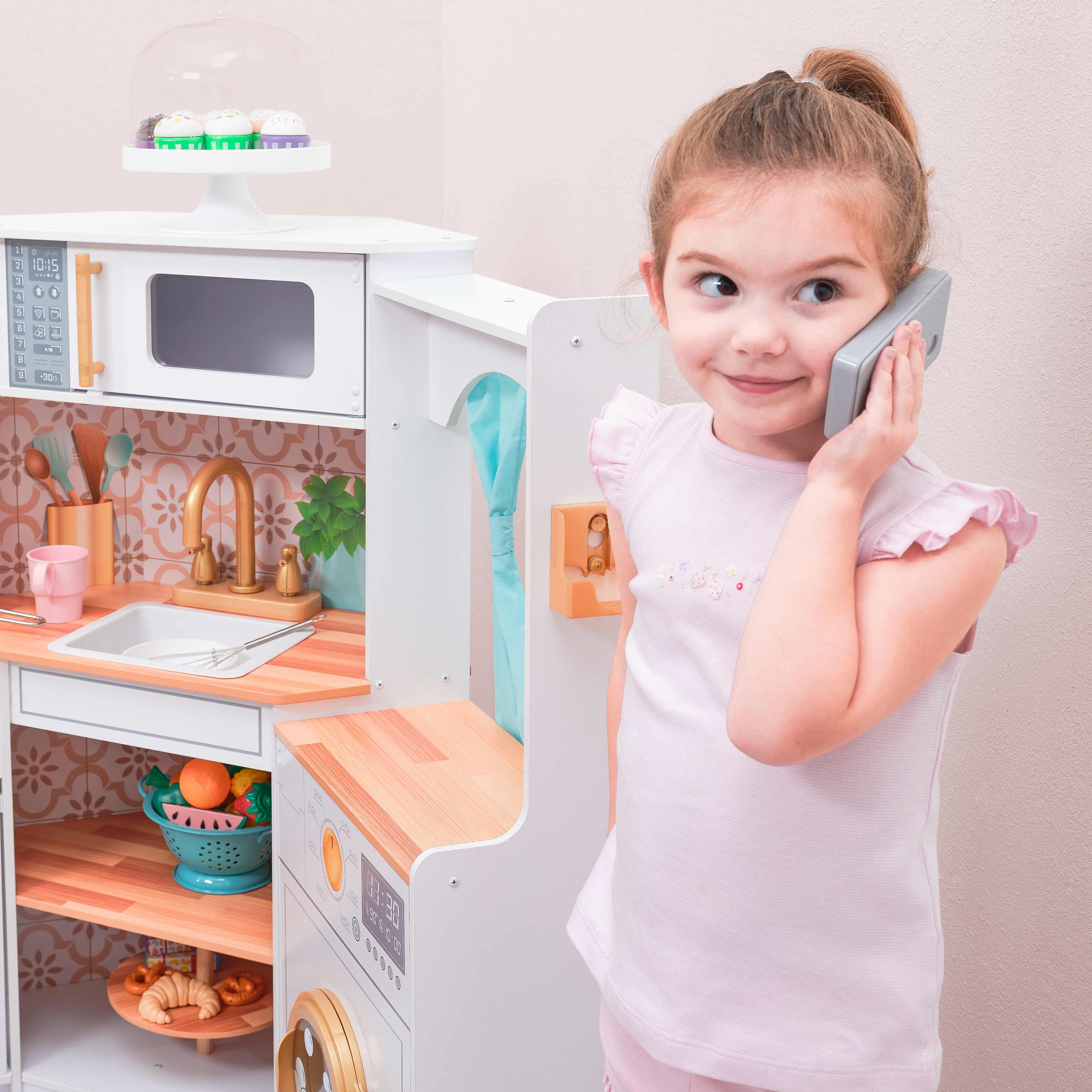 Ultimate Corner Wooden Play Kitchen with Lights & Sounds