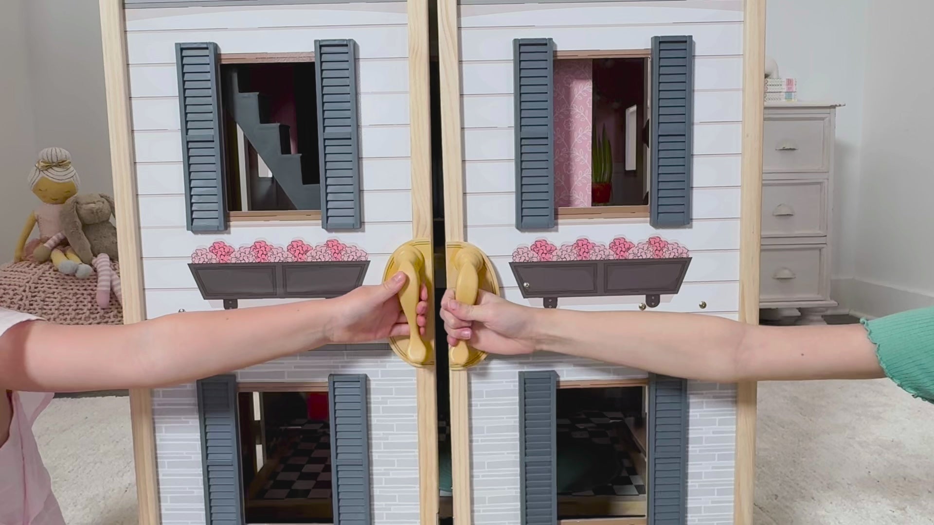 Secret Reveal Wooden Mansion Dollhouse